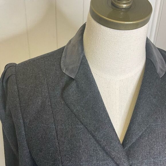 Vintage 80s Cassidy Women’s Size 8 Wool Blend Acetate Grey Boxy Blazer J… - Picture 2 of 14